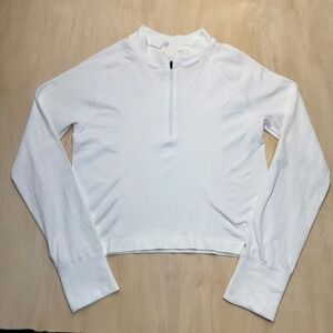 NEW DSG Momentum Seamless 1/4 Zip Pure White Athletic Ribbed Pullover XXL